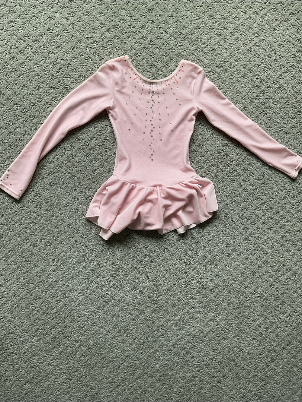Kids Pink Figure Skating Dress with Rhinestone Detail 0447